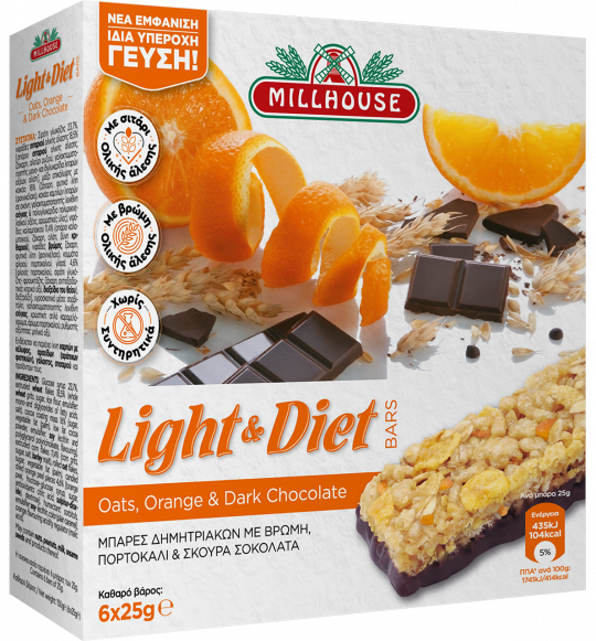 Light & Diet bars Orange & Dark Chocolate
